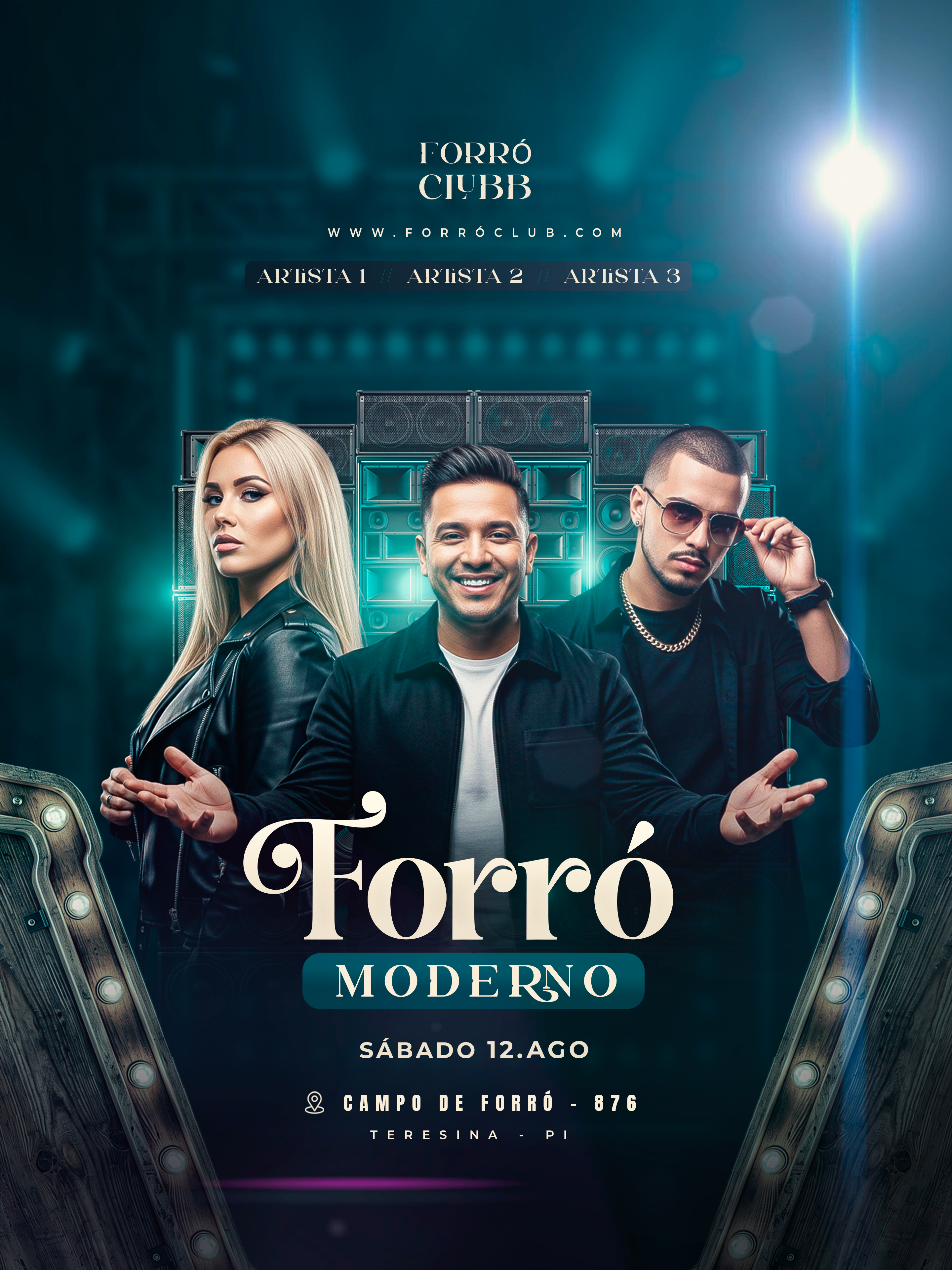 Flyer Forró Moderno - Template PSD Editável no Photoshop